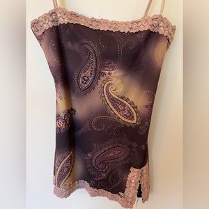 Hot Tempered Y2K long tank top cami with lace trim